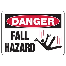 Danger Fall Hazard 300x225 Metal Safety Signs