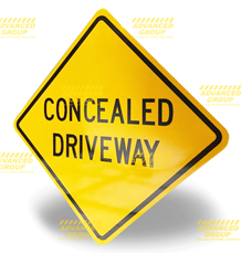 TC1590: CONCEALED DRIVEWAY QLD SPEC wholesale road sign